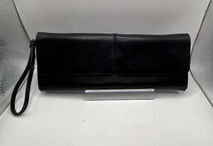 Alfani Black Genuine Leather Fold-Over Clutch Wristlet